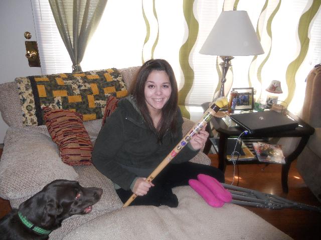 Army 1st Lt. Bergan Flannigan. Cane carved by Joy Bauer of HVWC.