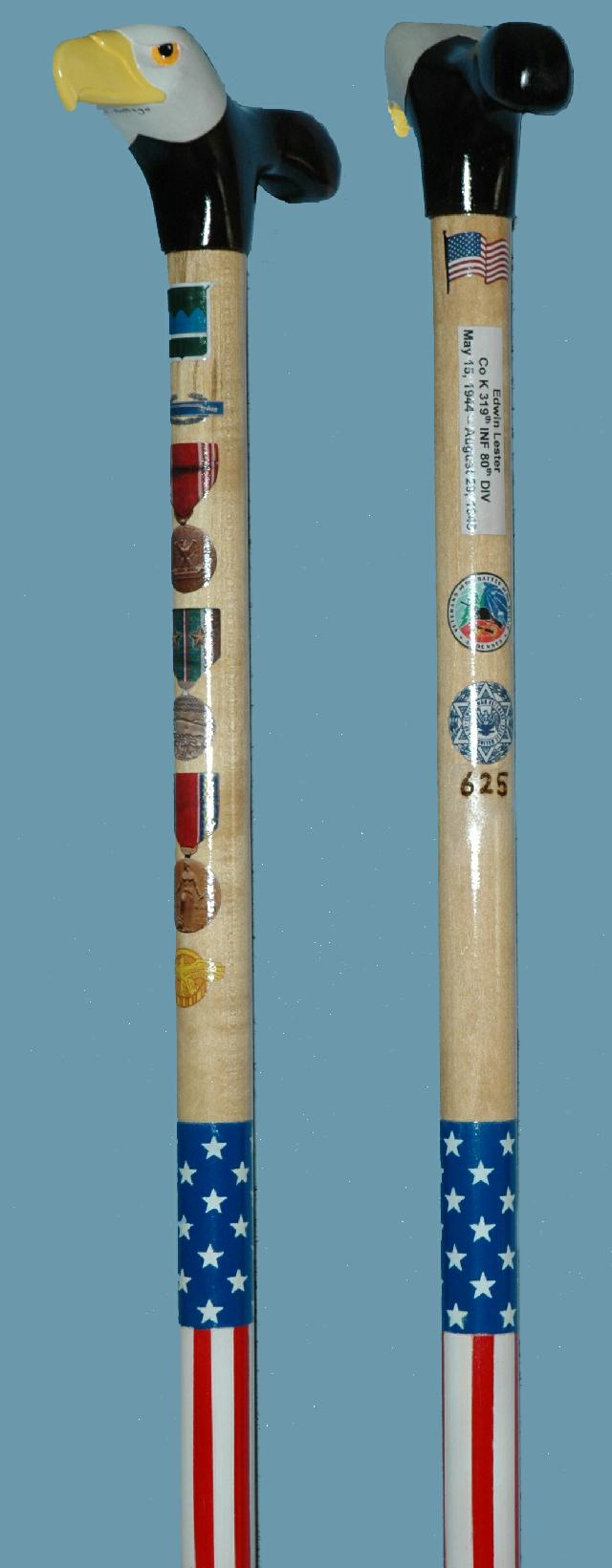 Cane carved by Frank Bottego of HVWC.