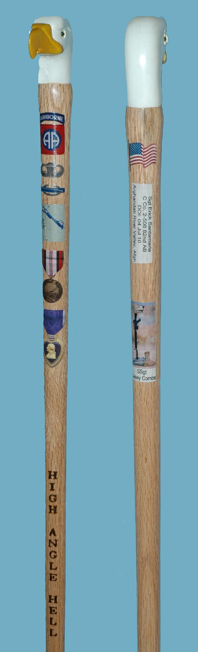 Cane carved by Frank Bottego of HVWC.