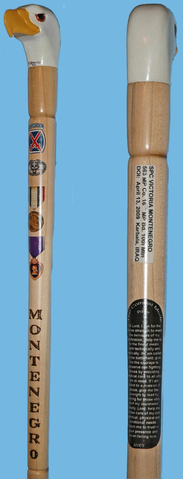 Cane carved by Clay Brooks of HVWC.