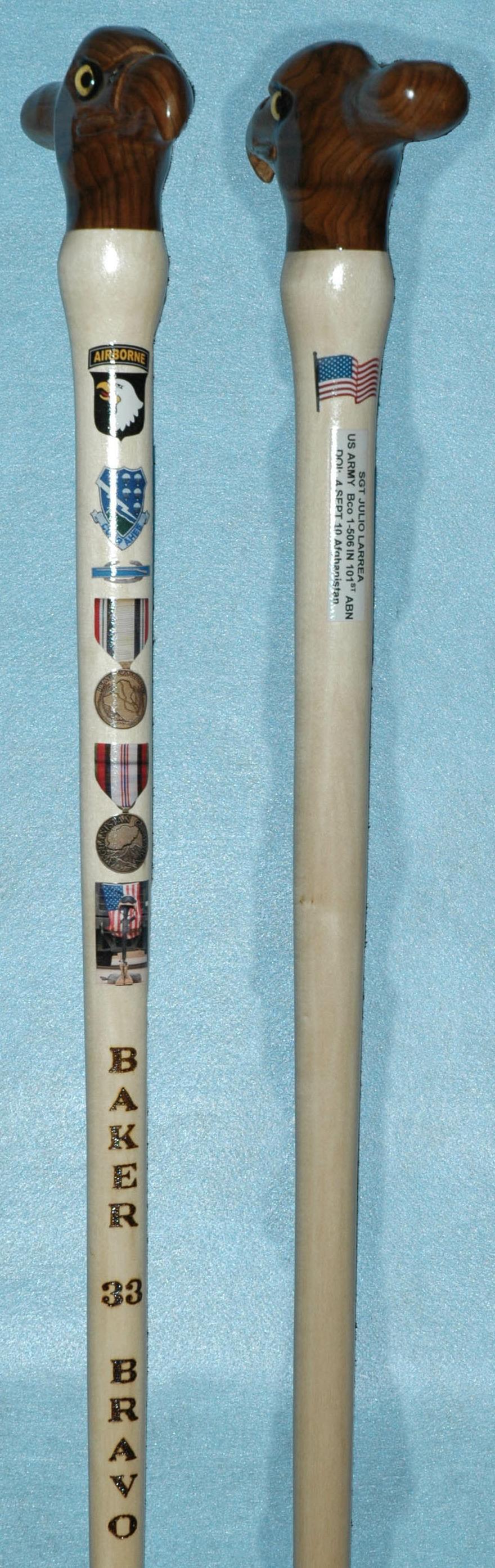 Cane carved by Earnest D'Alessandro of MVA&WA.