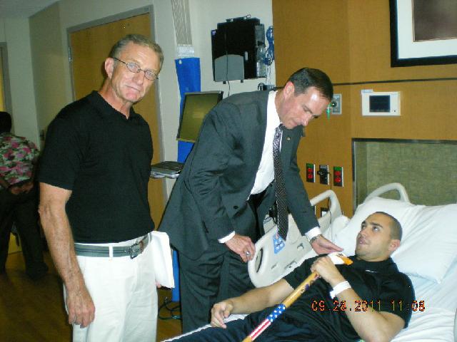 Army SPC Darren Mann. Presented by Maj Monahan & MG Robert Worley. Cane carved by Ken Stark of HVWC.