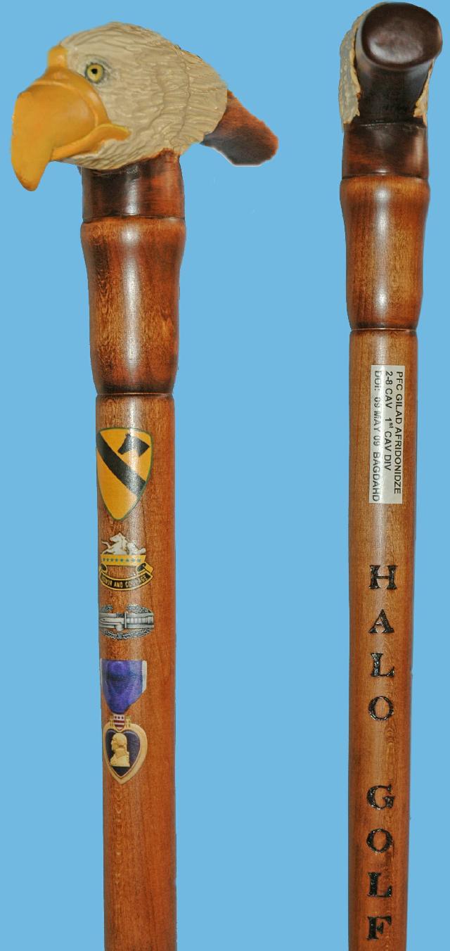 Cane carved by Mike Febbie of MVA&WA 