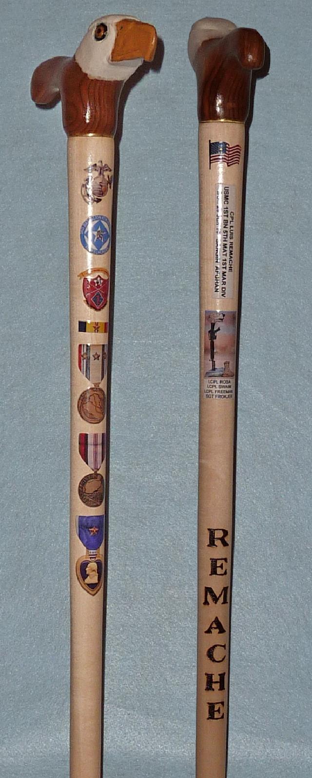 Cane carved by Donald Fenner of MVA&WA.