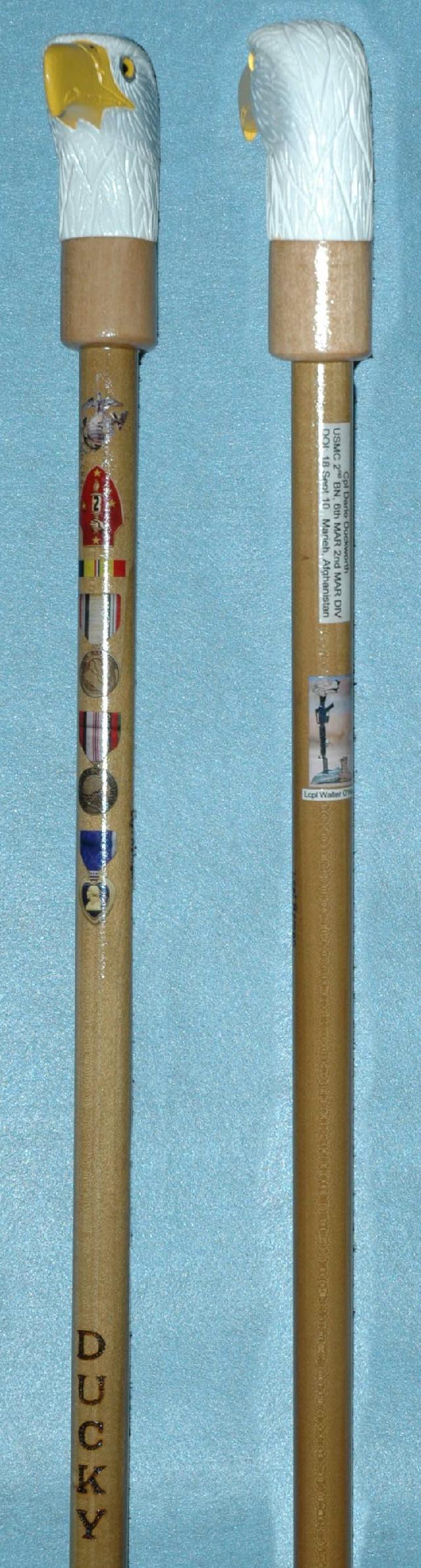 Cane carved by George Filipowski of MHWG.