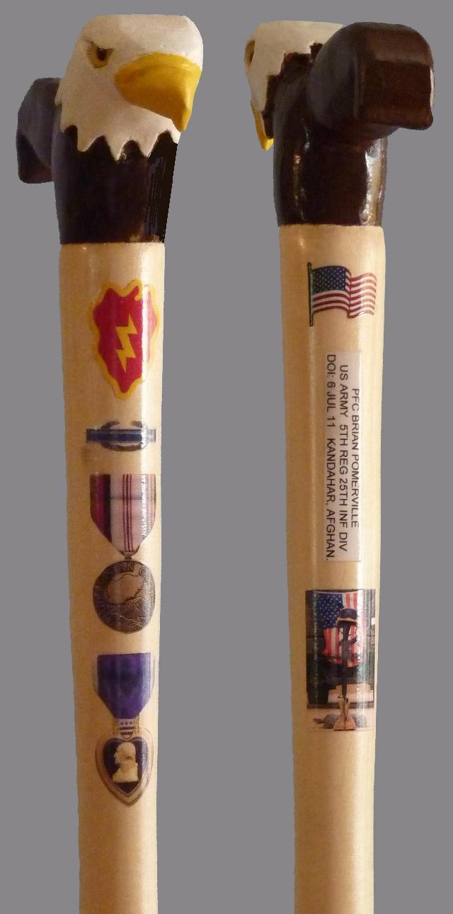 Cane carved by John Frederick of HVWC.