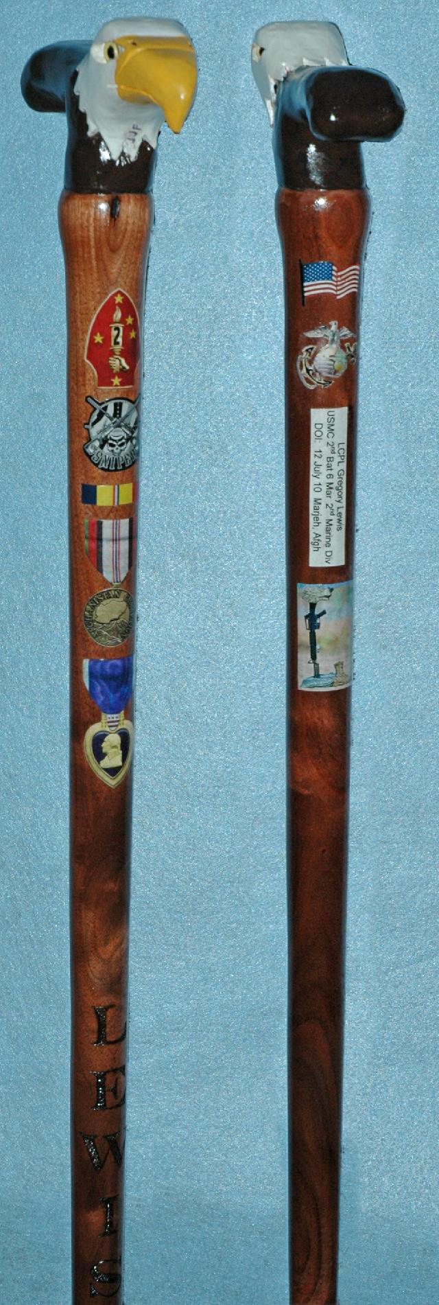 Cane carved by John Fredericks of HVWC.