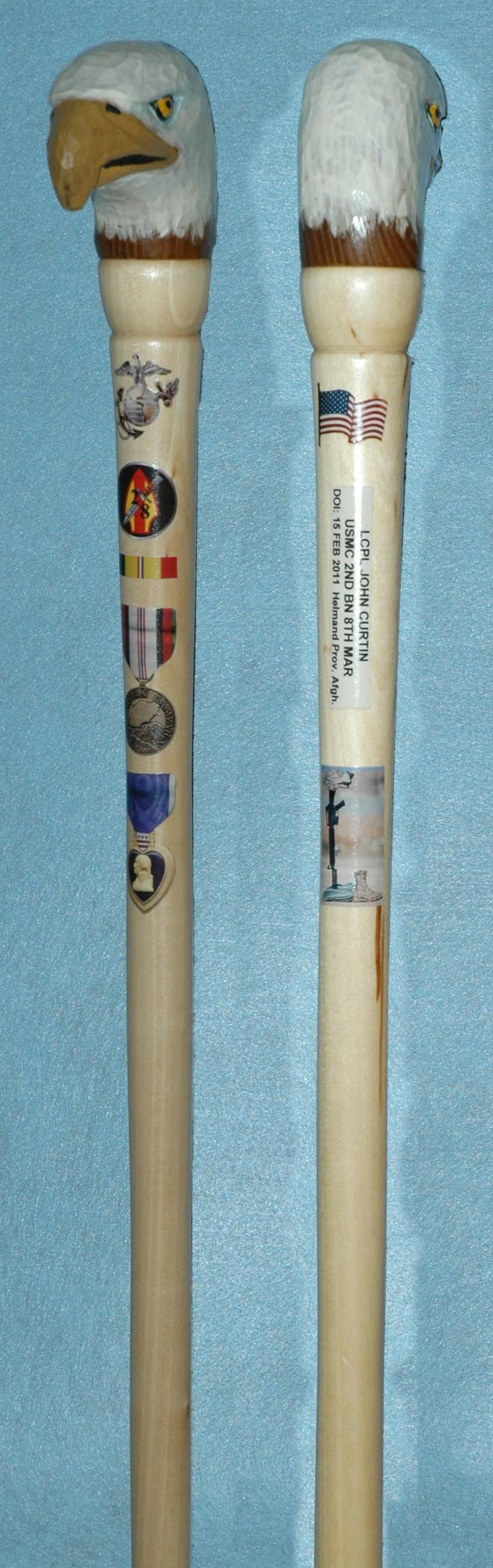 Cane carved by Joe Gleeson of HVWC.