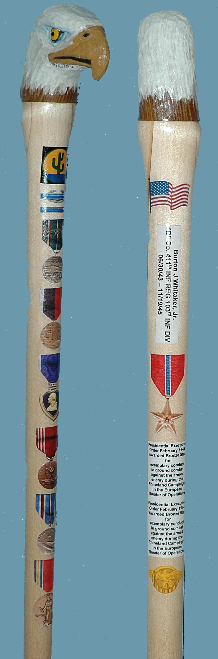 Cane carved by Joe Gleeson of HVWC.