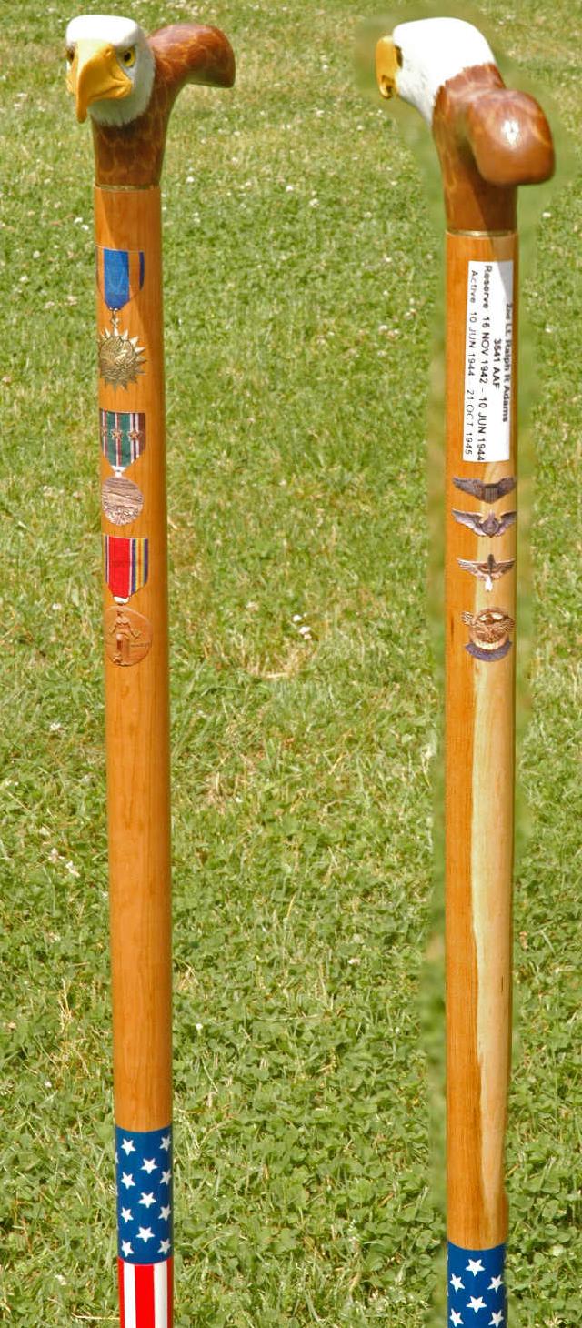 Cane carved by Hal Weisel of HVWC.