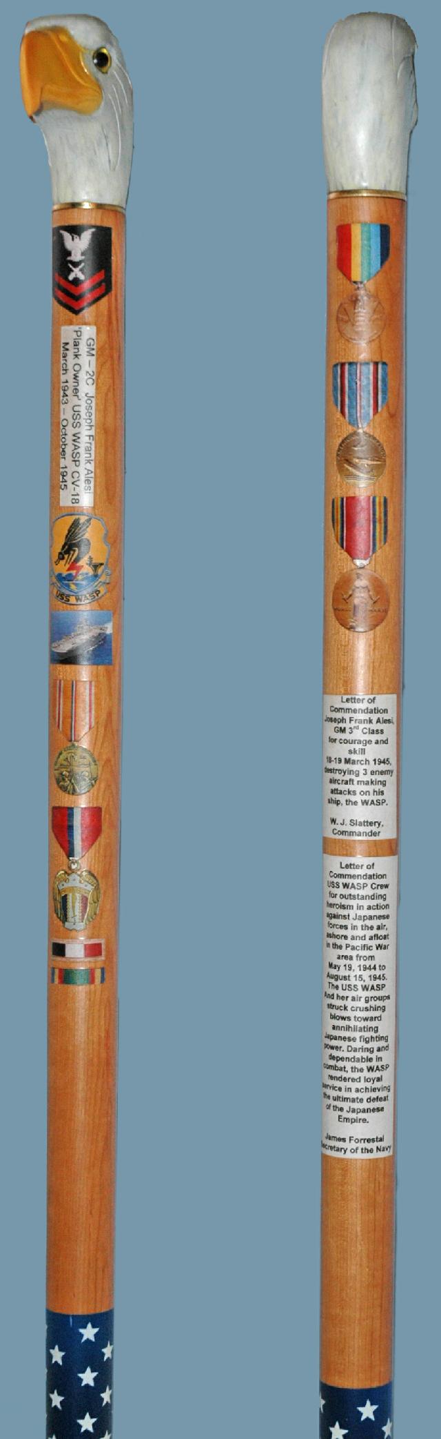 Cane carved by Hal Wisel of of HVWC.