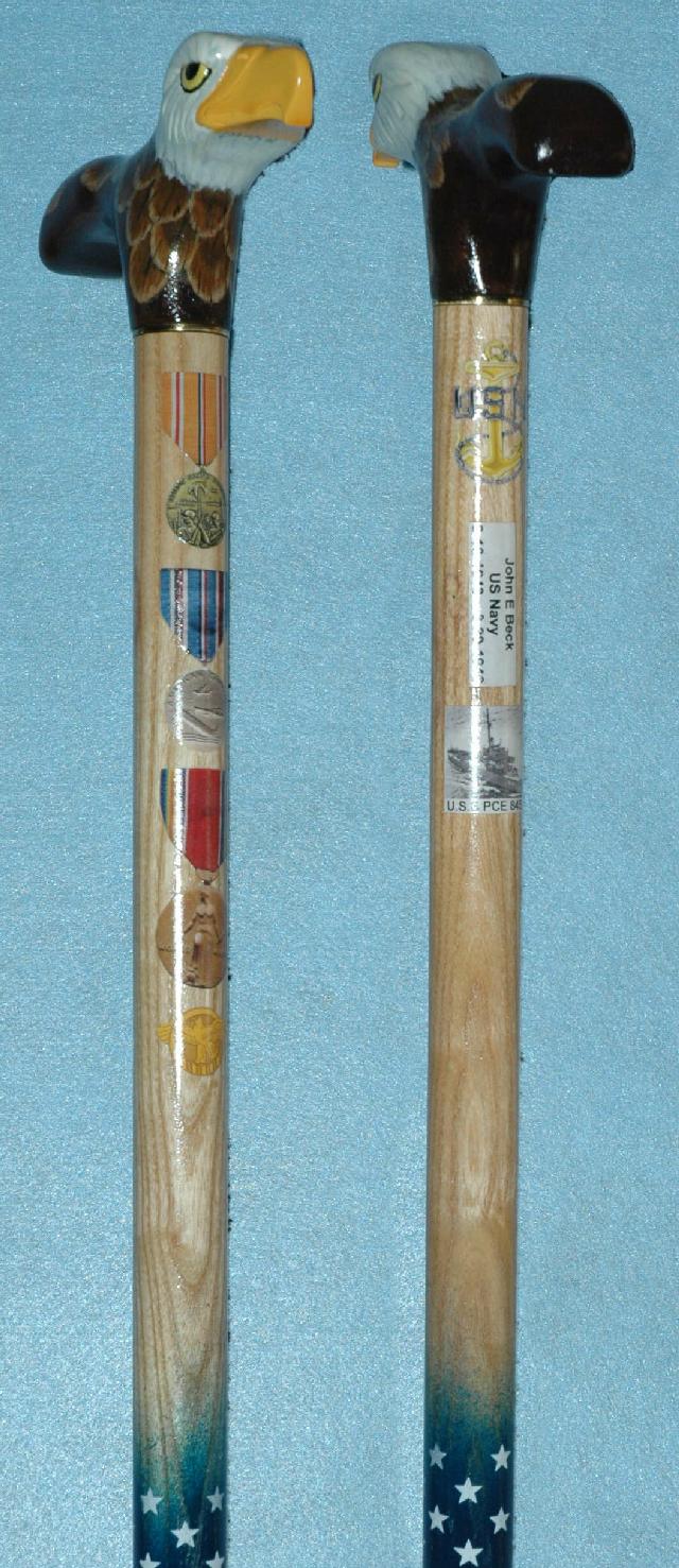 Cane carved by Hal Weisel of HVWC.