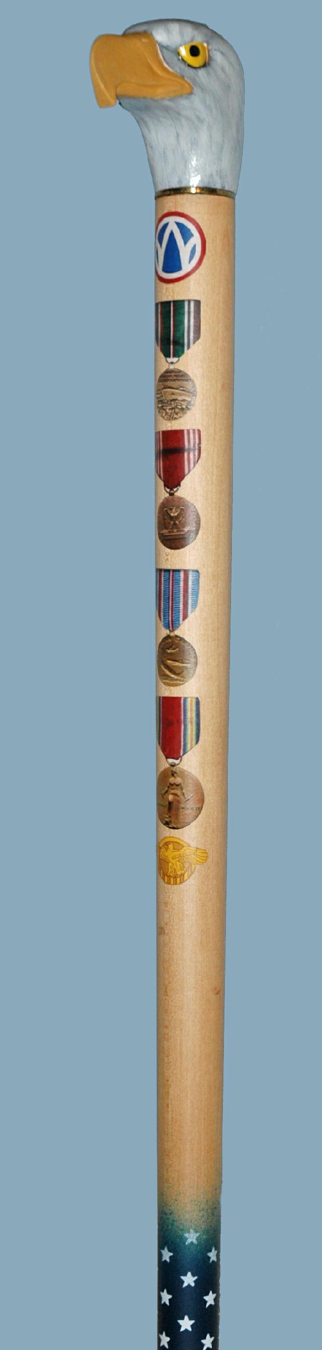 Cane carved by Hal Weisel of HVWC.