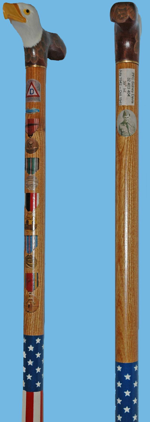 Cane carved by Hal Weisel of HVWC.