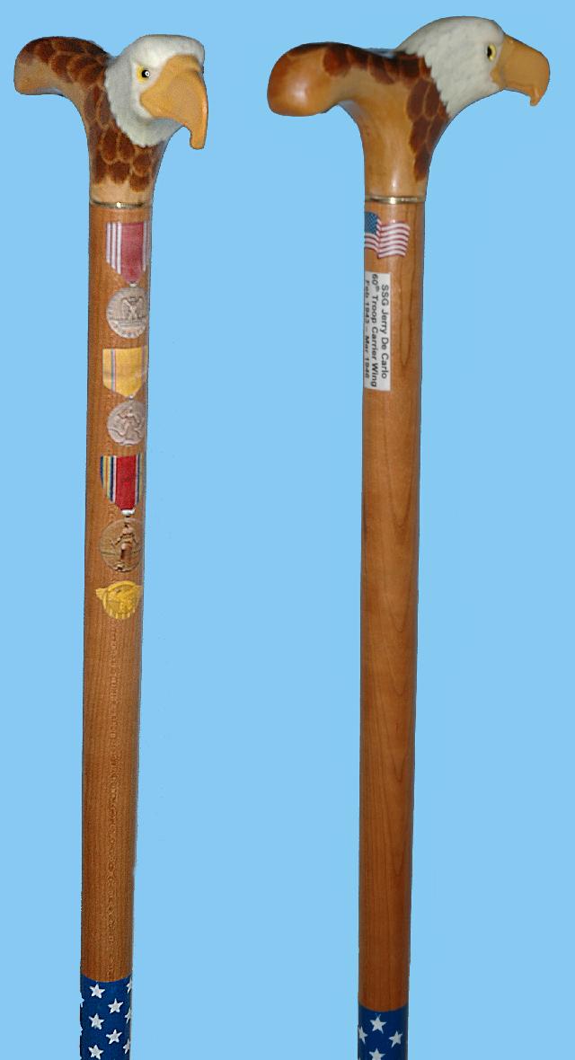 Cane carved by Hal Weisel of HVWC.