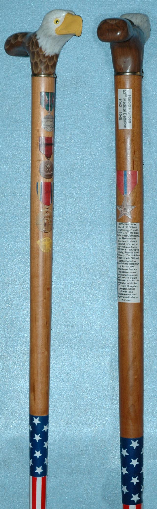 Cane carved by Hal Weisel of HVWC.