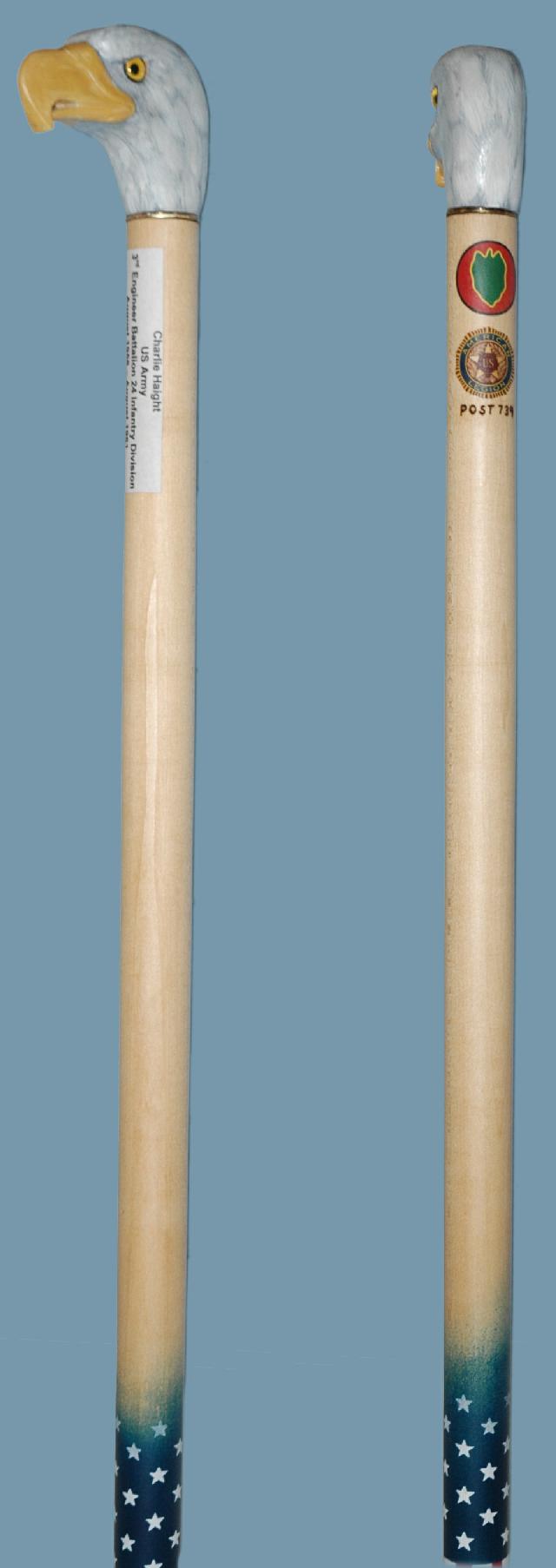 Cane carved by Hal Weisel of HVWC.