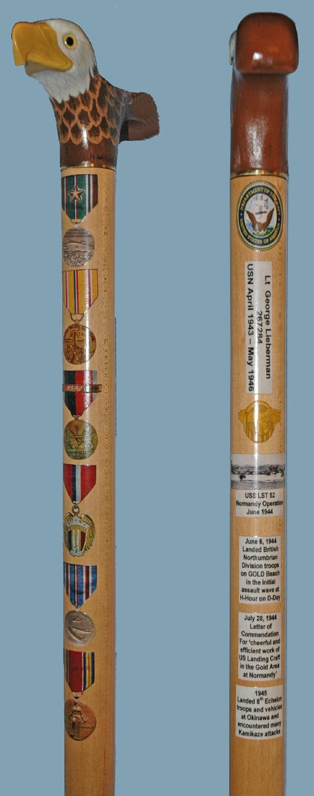 Cane carved by Hal Weisel of HVWC.