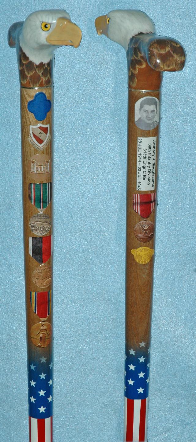 Cane carved by Hal Weisel of HVWC.