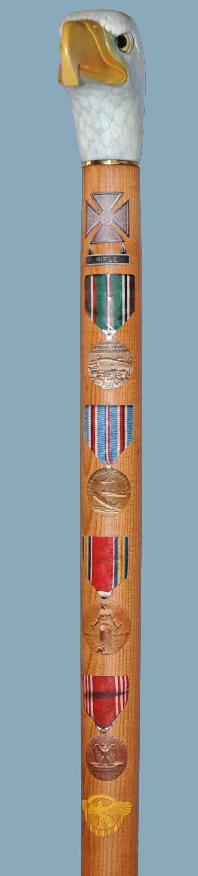 Cane carved by Hal Weisel of HVWC.