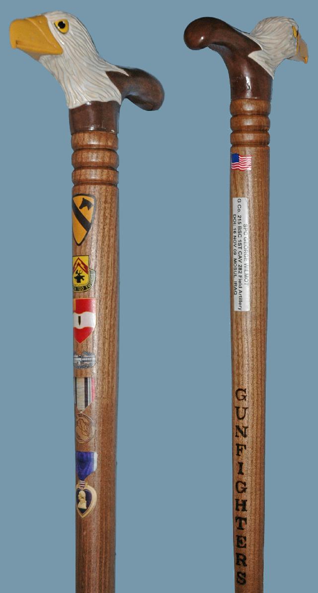 Cane carved by John Helmeyer of HVWC.