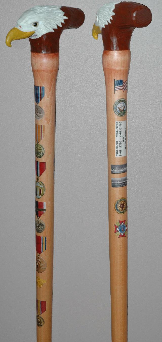 Cane carved by Gerry Hoernes of HVWC.