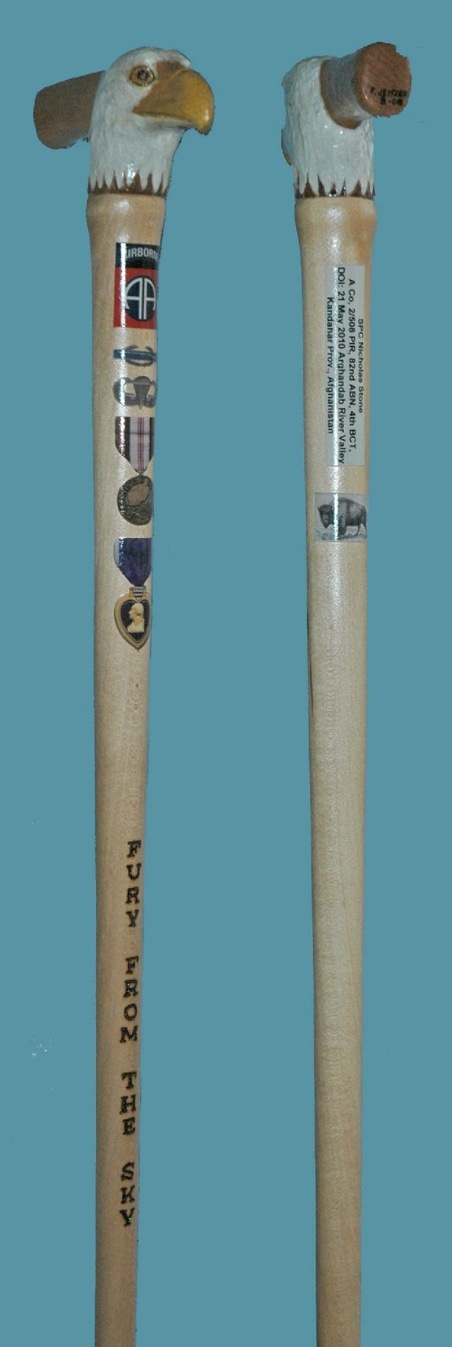 Cane carved by Fred Jenzer of MVA&WA.