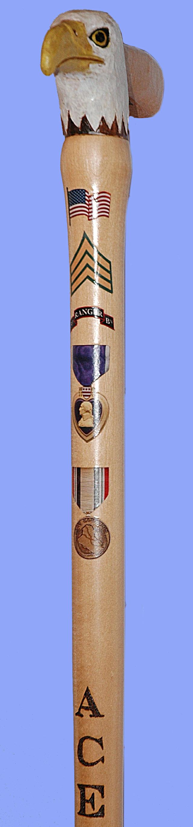 Cane carved by Fred Jenzer of MVA&WA.