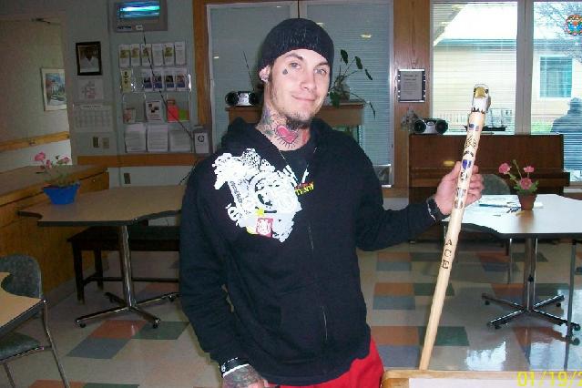 Army SGT Keith Whear. Cane carved by Fred Jenzer of MVA&WA.