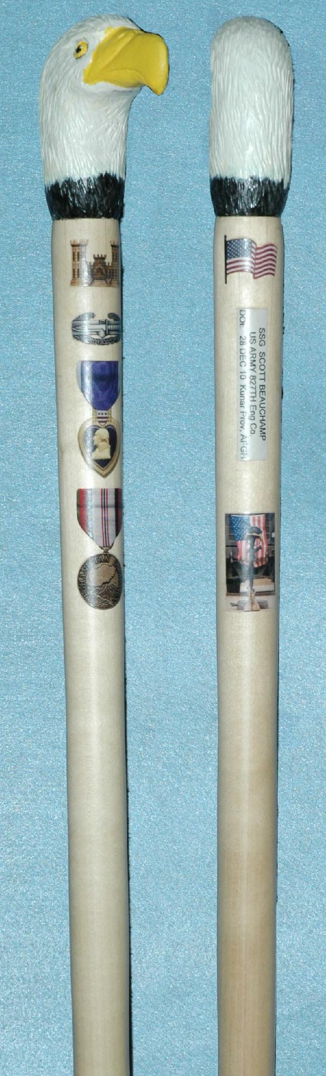Cane carved by Art Keys of MHWG.