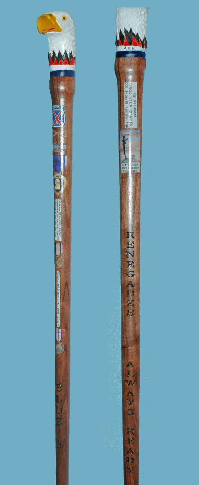 Cane carved by Art Keys of MHWG.