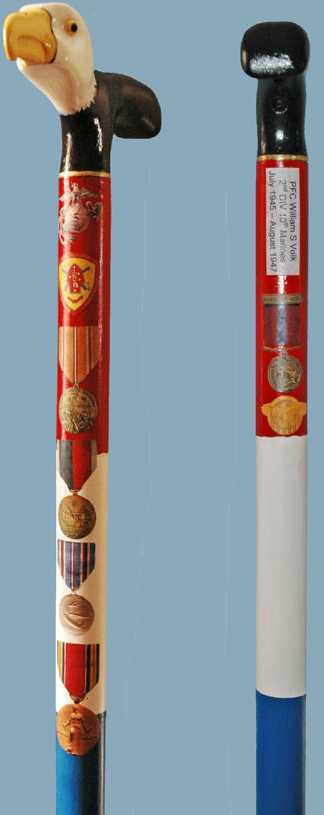 Cane carved by Jim Mullen of HVWC.