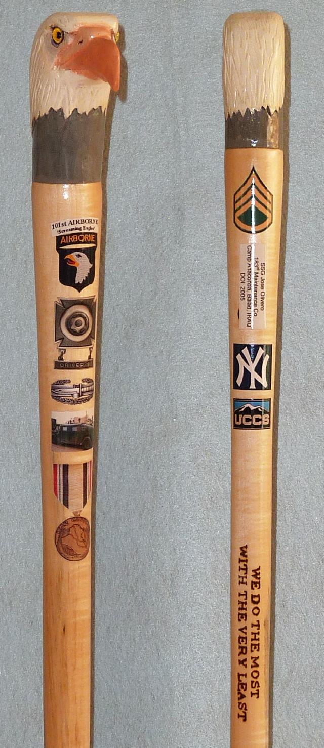 Cane carved by Frank Notaro of MHWG.