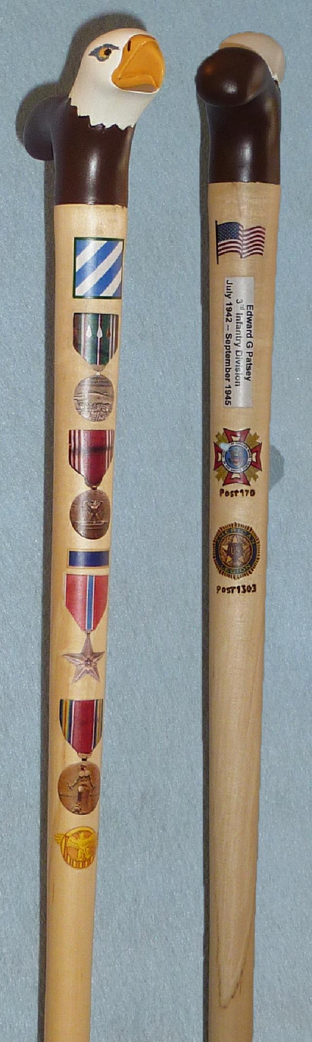 Cane carved by Pat Paraggio of HVWC.