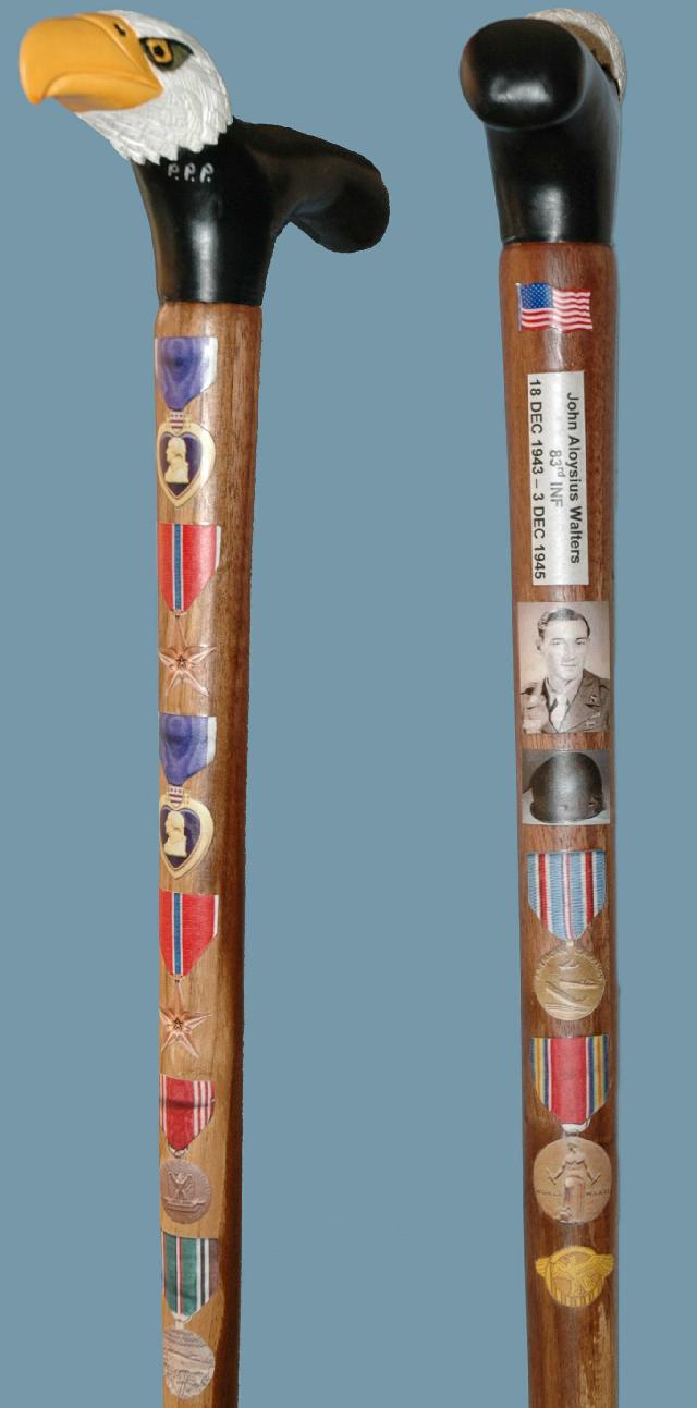 Cane carved by Pat Paraggio of HVWC.