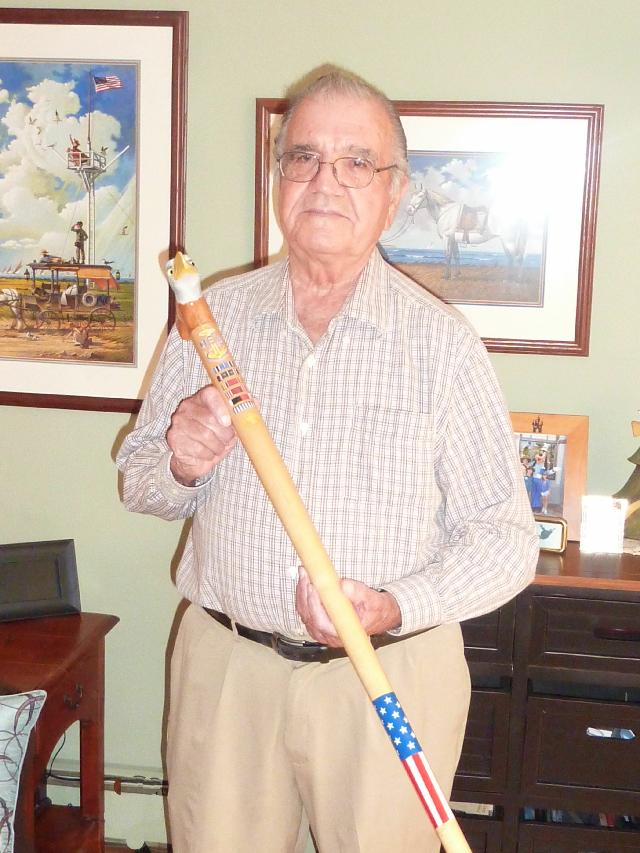 Navy Pasquale Anthony Letterii. Cane carved by Hal Weisel of HVWC.