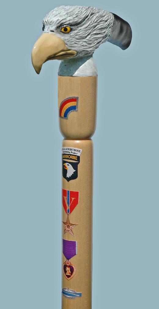 Cane carved by Joe Rusik of MVA&WA.