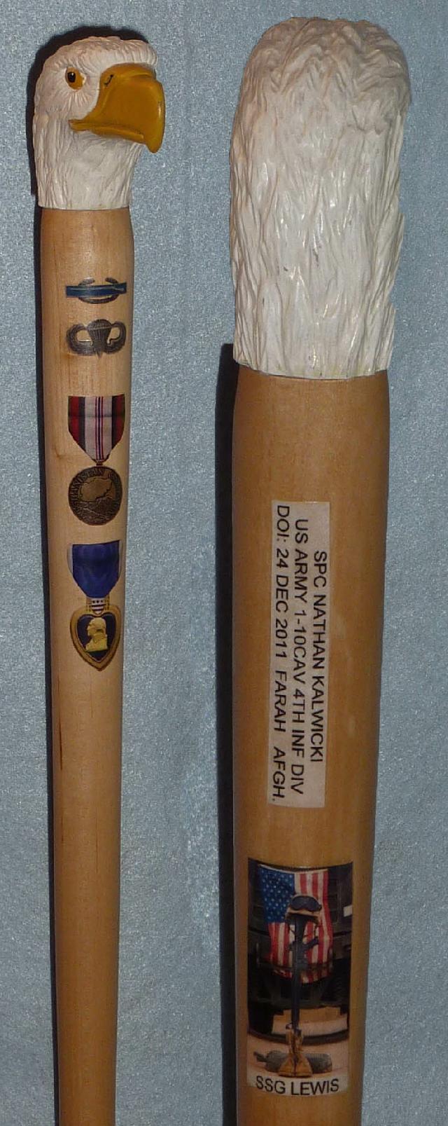 Cane carved by James Straut of MHWG.