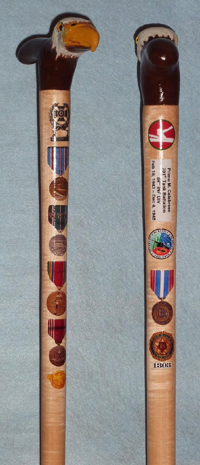 Cane carved by Eric Sund of HVWC.