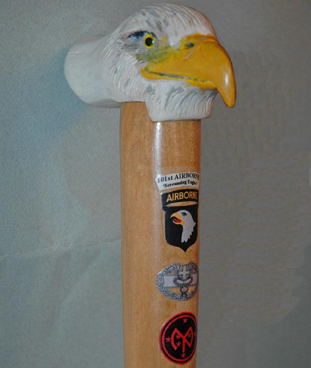 Cane carved by Eric Sund of HVWC.
