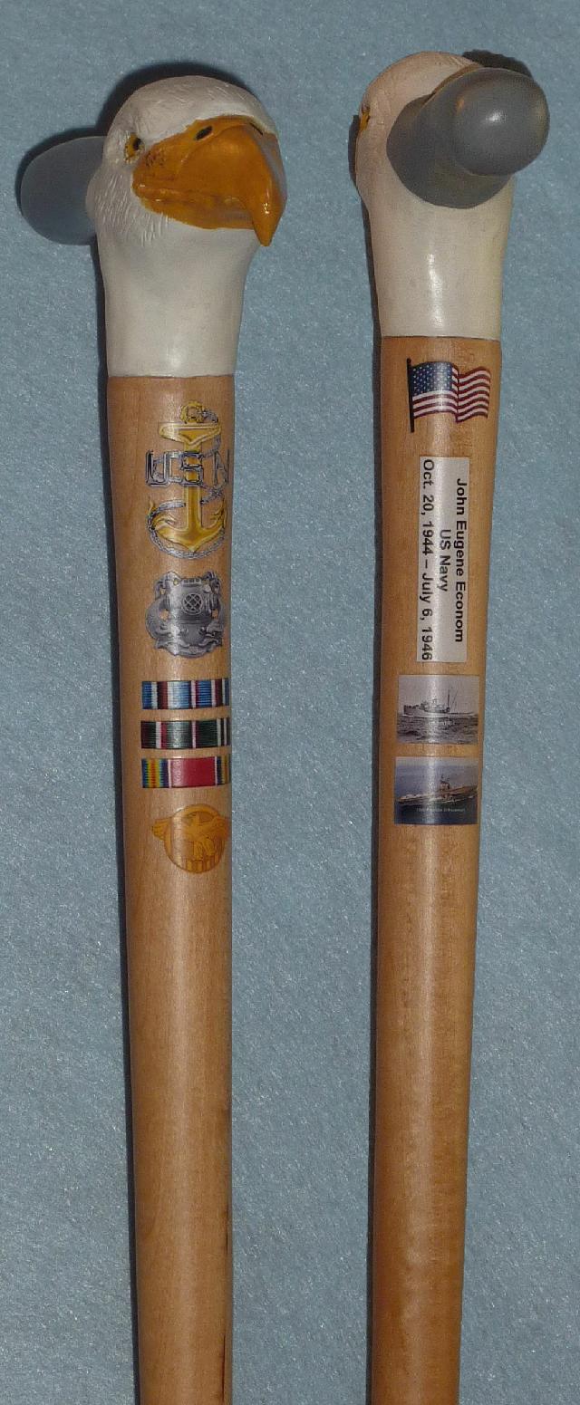 Cane carved by Hal Weisel of HVWC.