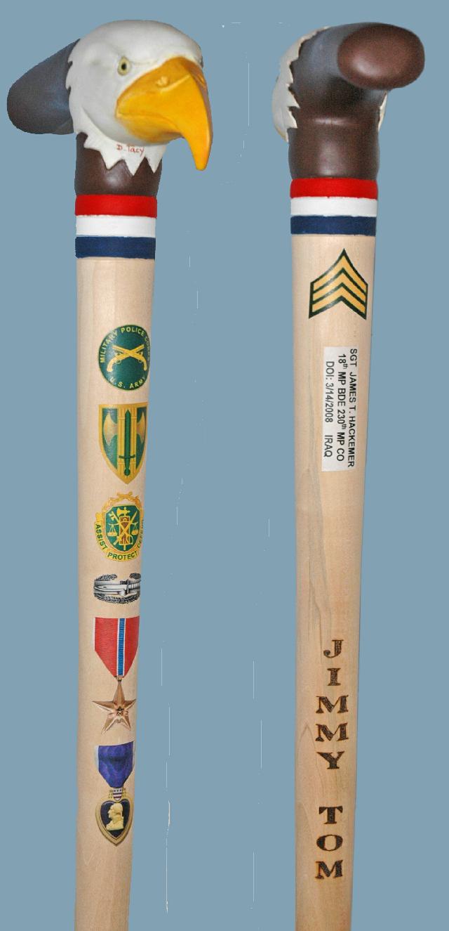 Cane carved by Dev Tacy of MVA&WA.