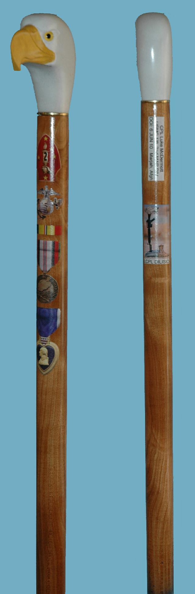 Cane carved by Hal Weisel of HVWC.