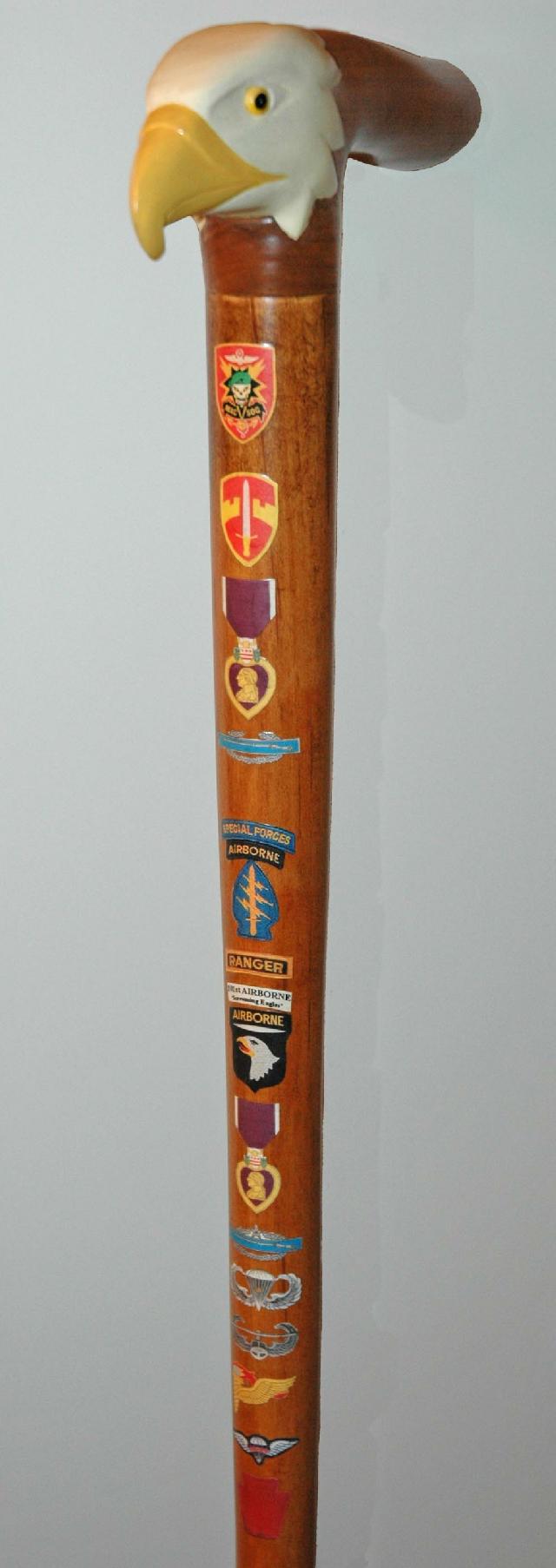 Cane carved by Clay Brooks of HVWC.
