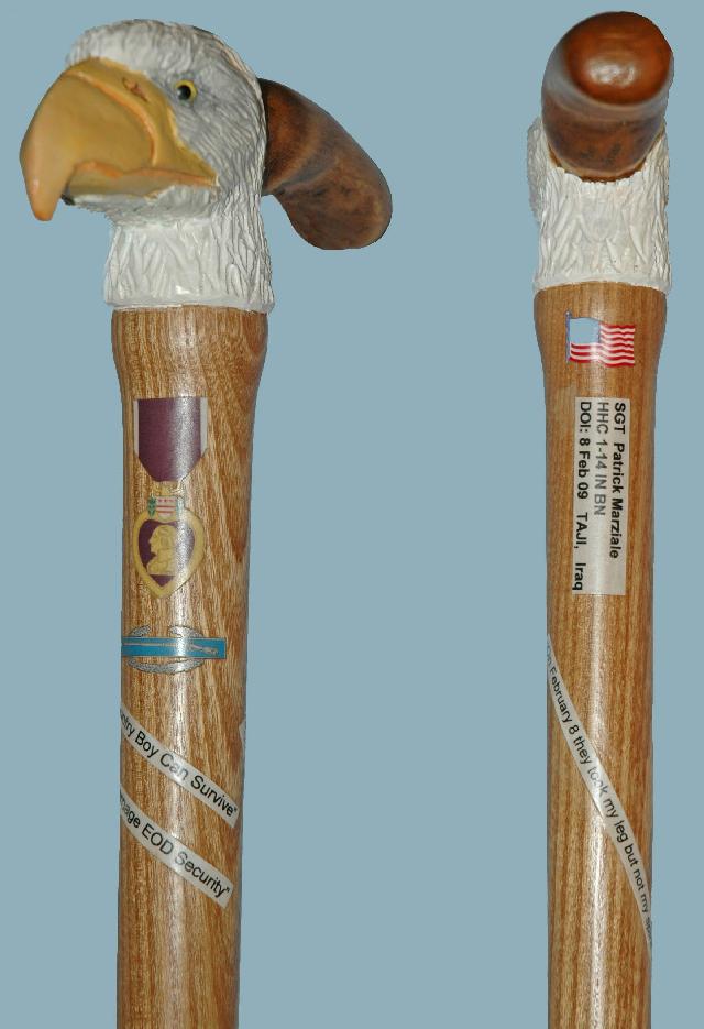 Cane carved by Mike Febbie MVA&WA.