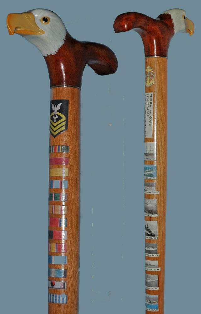 Cane carved by Hal Weisel of HVWC.