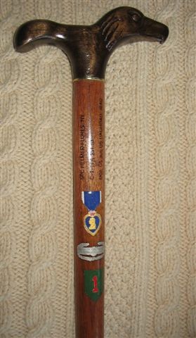 Cane carved by Hal Weisel of HVWC. 