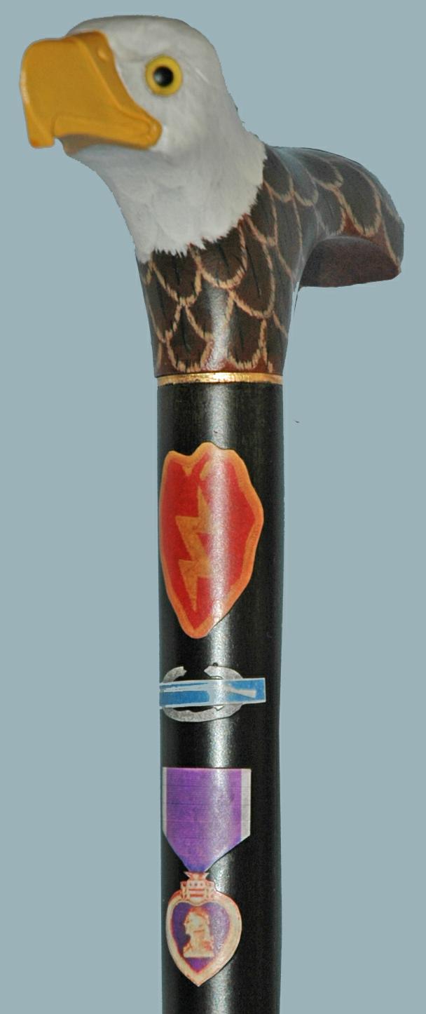 Cane carved by Hal Weisel of HVWC.