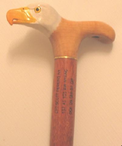 Cane carved by Hal Weisel of HVWC 