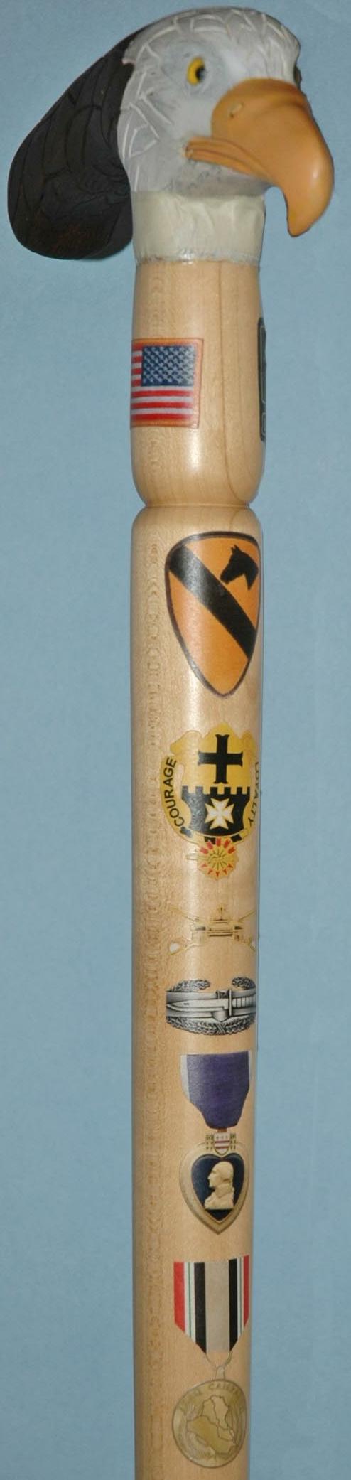Cane carved by Walt LeClair of MVA&WA.
